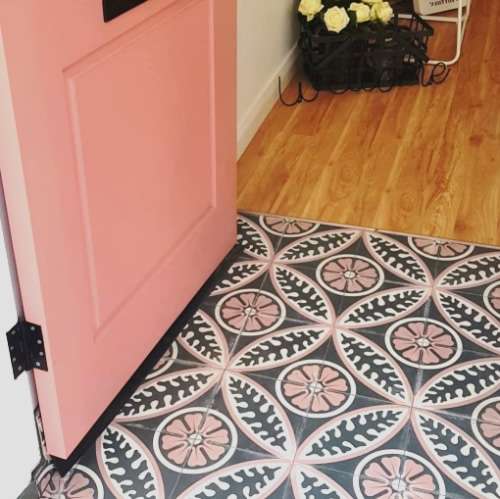 pink pattern tiles