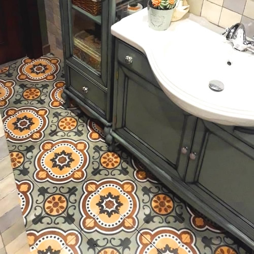 Sydney Artisan Floor Tiles Encaustic Patterned Bathroom