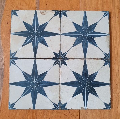 blue star pattern tiles