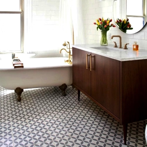 Circle Pattern Tiles Sydney Spanish Bathroom Kitchen Floor