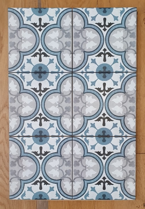 blue bathroom tiles Sydney pattern