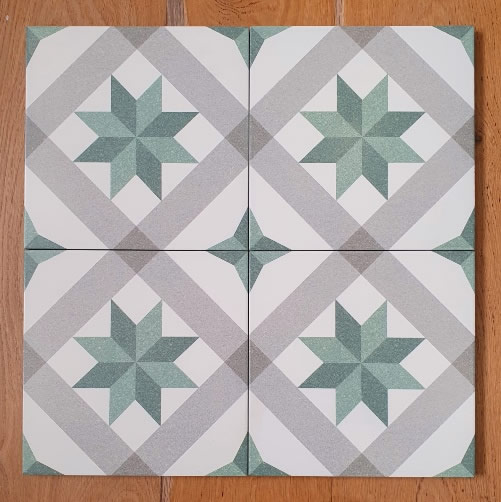 green pattern tiles Sydney